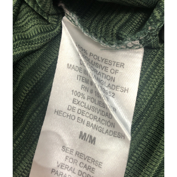 Champion NCAA USF Bulls Men's Polo Shirt Medium Green Striped Short Sleeve - Picture 7 of 10